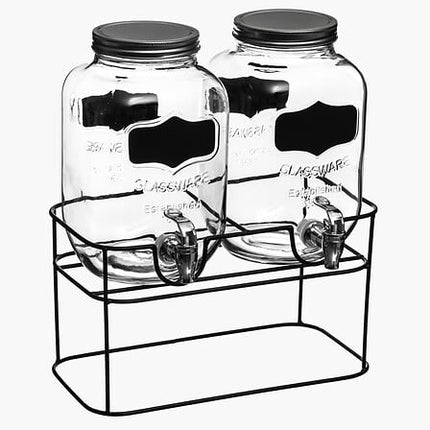 set van 2 drankautomaten 4 l op standaard
