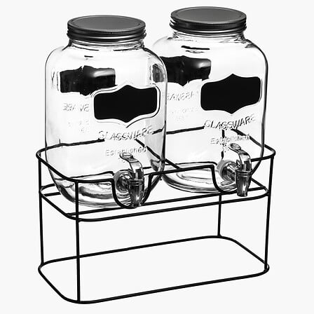 set van 2 drankautomaten 4 l op standaard