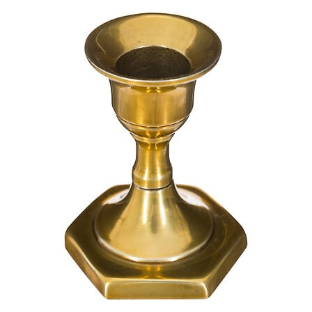 Kandelaar 7,5 cm hoog goud metaal