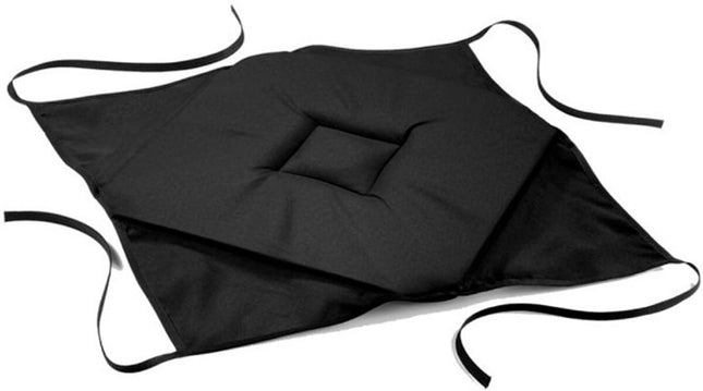 Stoelkussen met 4 linten 40 × 40 × 3 cm – Effen polyester – Essentiel – Zwart