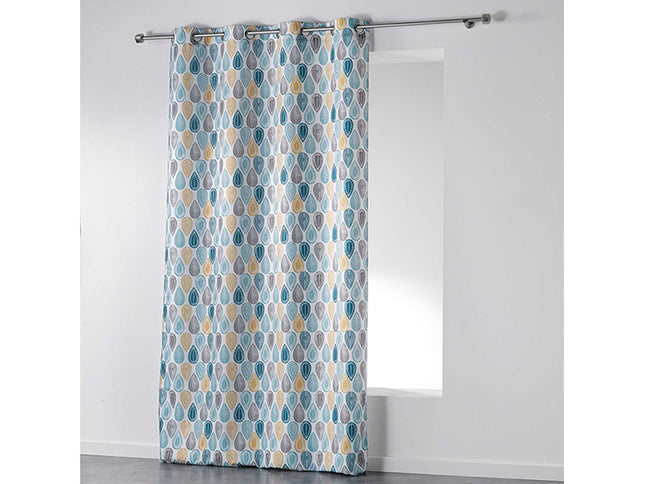 Gordijn met ringen 140 × 260 cm – Bedrukt polyester – Palpito – Wit