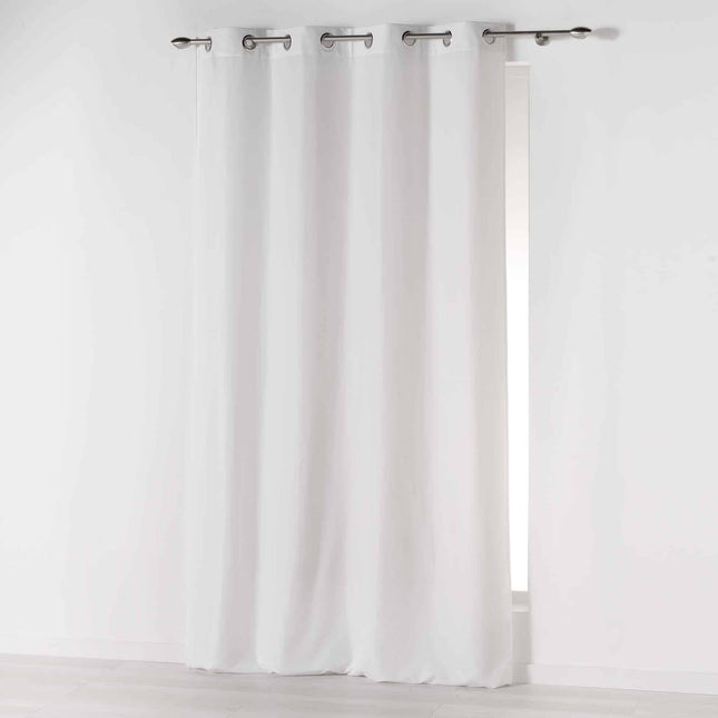 Gordijn met ringen 140 × 260 cm – Effen microvezel – Absolu – Wit