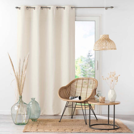 Gordijn met ringen 140 × 260 cm – Effen microvezel – Absolu – Naturel