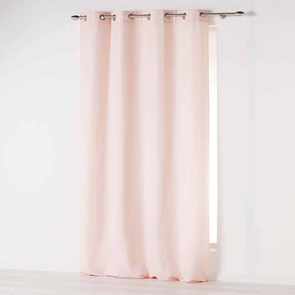 Gordijn met ringen 140 × 260 cm – Effen microvezel – Absolu – Oudroze
