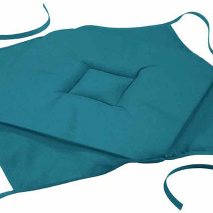 Stoelkussen met 4 linten 40 × 40 × 3 cm – Effen polyester – Essentiel – Petroleumblauw