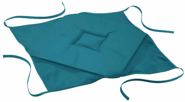 Stoelkussen met 4 linten 40 × 40 × 3 cm – Effen polyester – Essentiel – Petroleumblauw