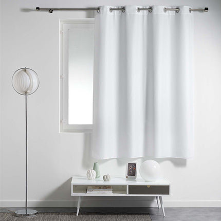 Gordijn met ringen 140 × 180 cm – Effen polyester – Essentiel – Wit