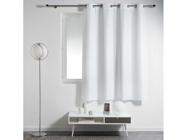Gordijn met ringen 140 × 180 cm – Effen polyester – Essentiel – Wit