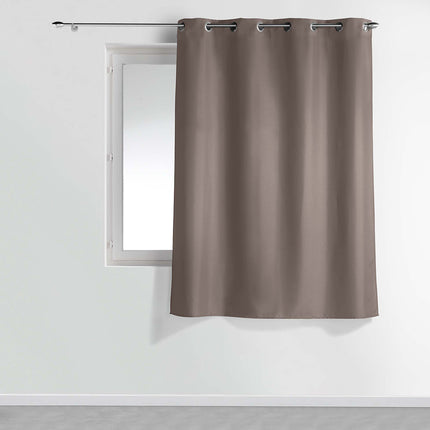 Gordijn met ringen 140 × 180 cm – Effen polyester – Essentiel – Taupe