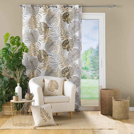 Gordijn met ringen 140 × 260 cm – Metallic bedrukt polyester – Mogador