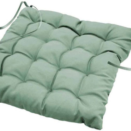 Gewatteerd stoelkussen 40 × 40 cm – Effen polyester – Essentiel – Saliegroen