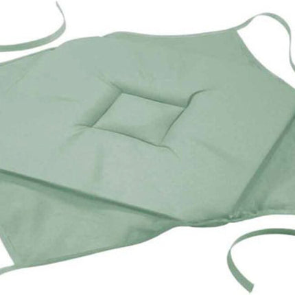 Stoelkussen met 4 linten 40 × 40 × 3 cm – Effen polyester – Essentiel – Saliegroen