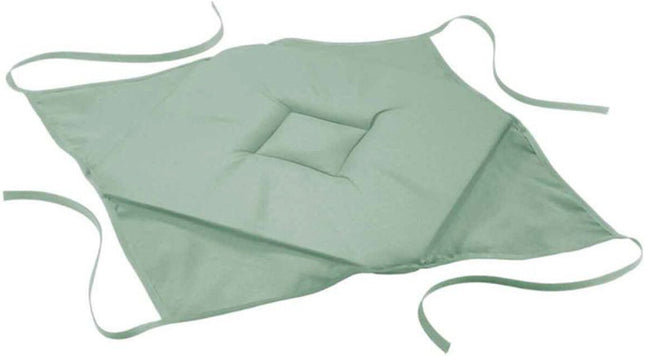 Stoelkussen met 4 linten 40 × 40 × 3 cm – Effen polyester – Essentiel – Saliegroen