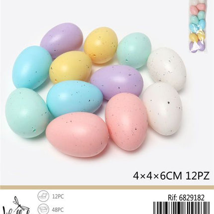 Decoratieve paaseieren 6x4x4 cm – 12 stuks
