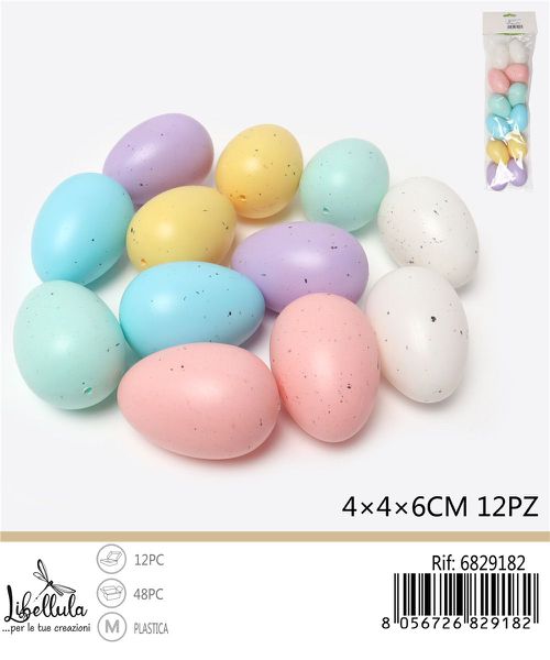 Decoratieve paaseieren 6x4x4 cm – 12 stuks