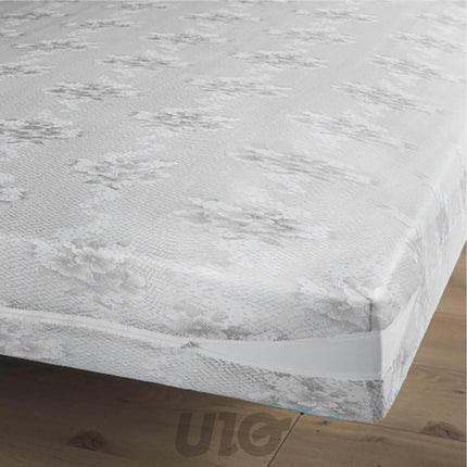Elastische matrashoes 160 x 200 cm – grijs