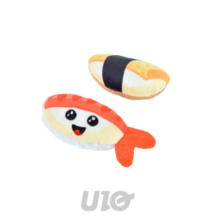 Pluche kattenspeelgoed met kattenkruid Sushi – assorti