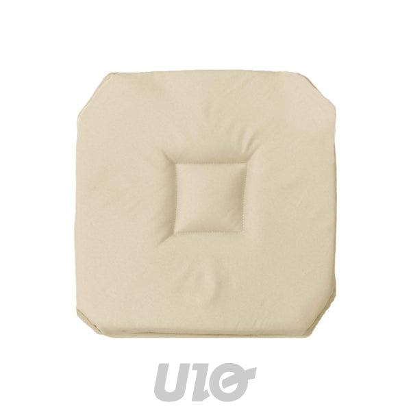 Stoelkussen met 4 flappen 40 x 40 x 3 cm naturel