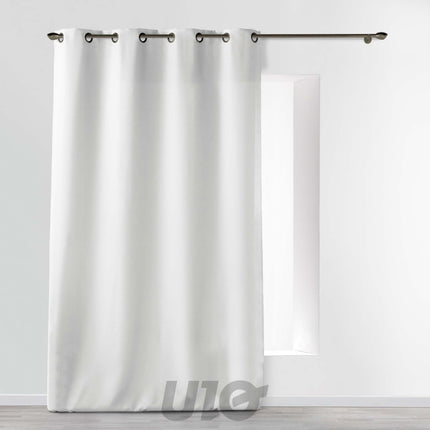 Vitrage met ringen 140 × 240 cm – Zandkleurige voile met polykatoenen top – Lorina