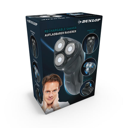 DUNLOP Scheerapparaat 3-kops Oplaadbaar 600mAh