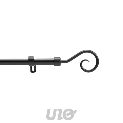 Uitschuifbare gordijnroede 19 mm 210-380 cm Arabesque zwart