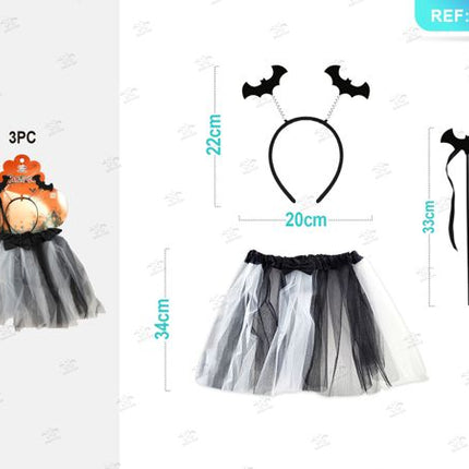 Set zwarte vleermuizen halloween 3st.