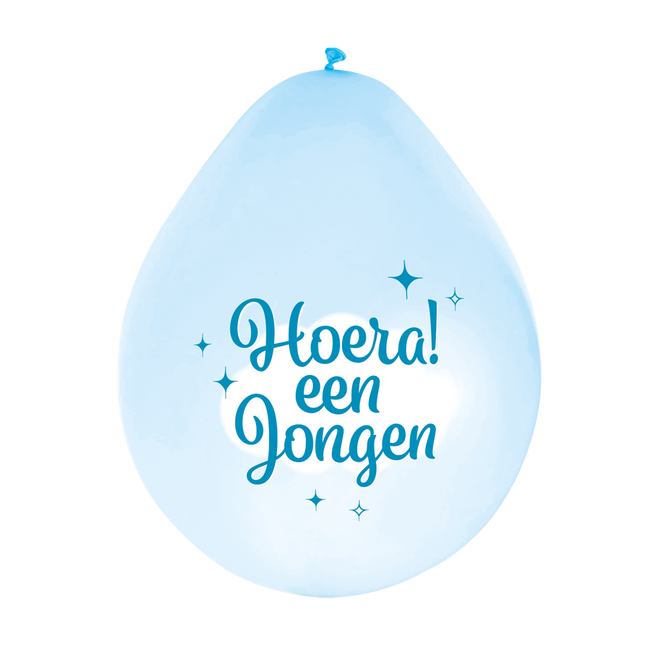8 ballonnen Hoera een jongen 12 inch / 30 cm