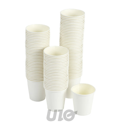 Witte kartonnen bekers 20 cl, 100 stuks