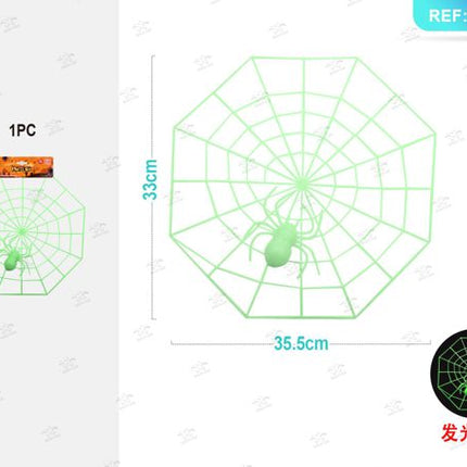 Pendente plastico rete fosforescerend met spin halloween