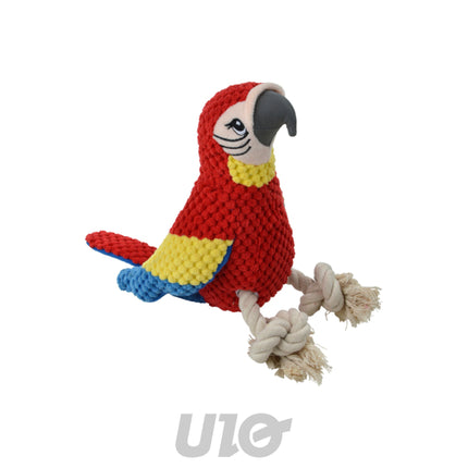 Pluche papegaai met pieper 33 cm – model 1