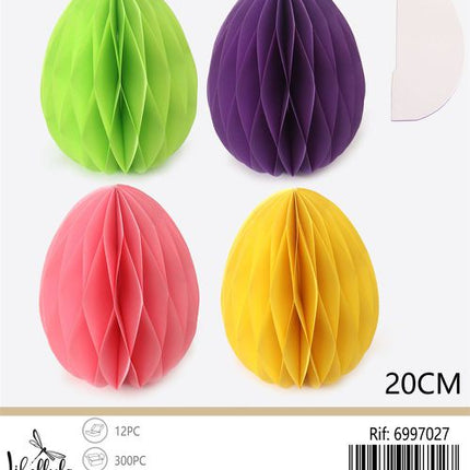 Decoratief honingraat ei 20 cm – assorti