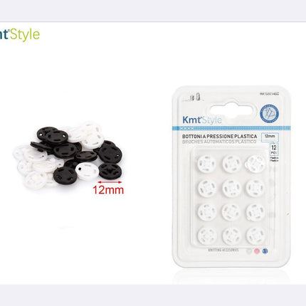 12Mm Plastic Drukknopen 12 Stuks