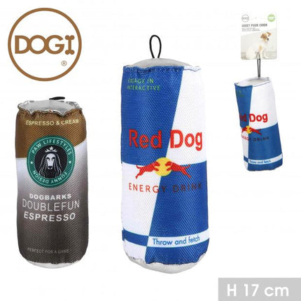 Hondenspeeltje energie drank blik