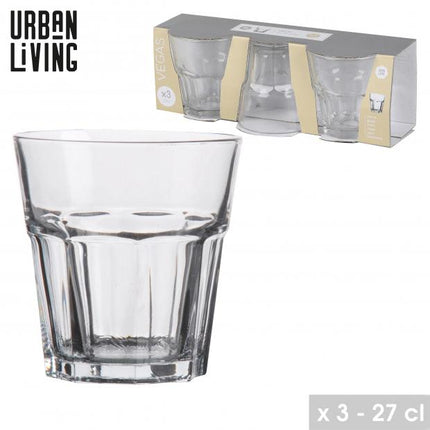 Urban Living Vegas glazen 27 cl - 3 stuks