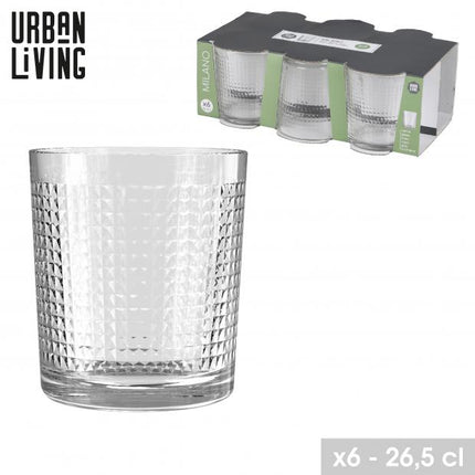 Urban Living Milano glazen 26,5 cl - 6 stuks