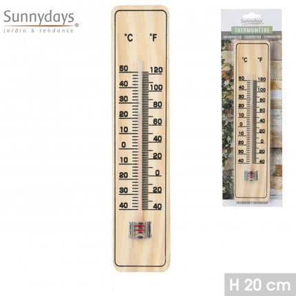 Mon Jardin houten thermometer 20 cm