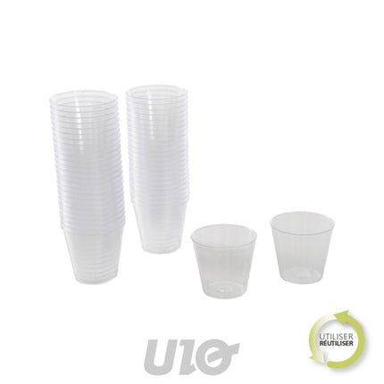Herbruikbare shotglaasjes Basic 30 ml, 50 stuks – transparant