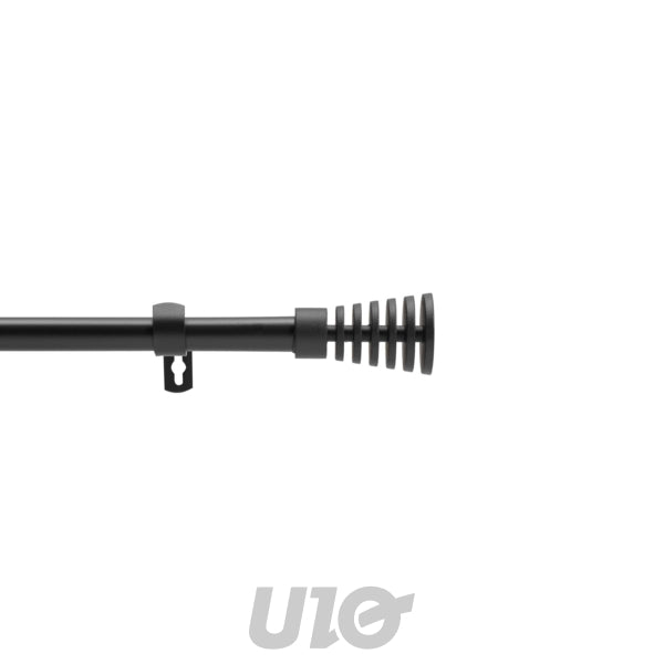 Uitschuifbare gordijnroede 19 mm 210–380 cm Sablis zwart