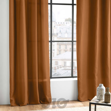 Gordijn met ringen 140 x 260 cm microvezel camel