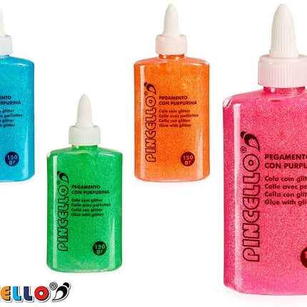 Glitterlijm set – 4 heldere kleuren