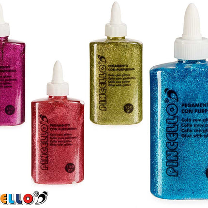 Glitterlijm set – 4 donkere kleuren