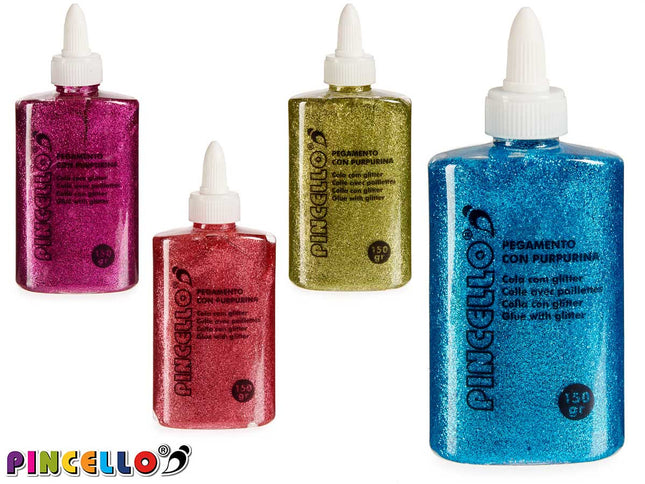 Glitterlijm set – 4 donkere kleuren