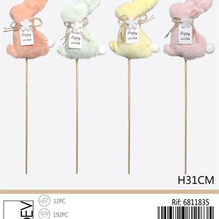 Konijntje steker 31 cm – assorti kleuren
