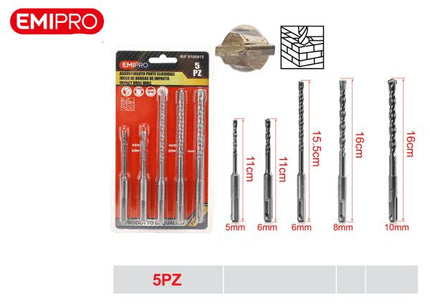 Set slagboren voor muur 5 stuks