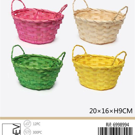 Paasmandje ovaal 20x16x9 cm – assorti