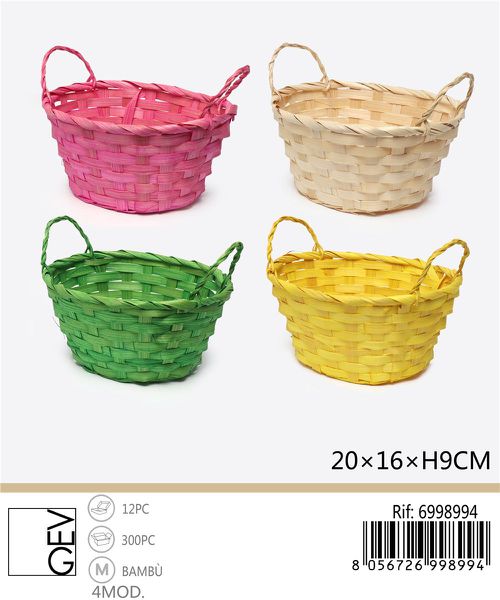 Paasmandje ovaal 20x16x9 cm – assorti