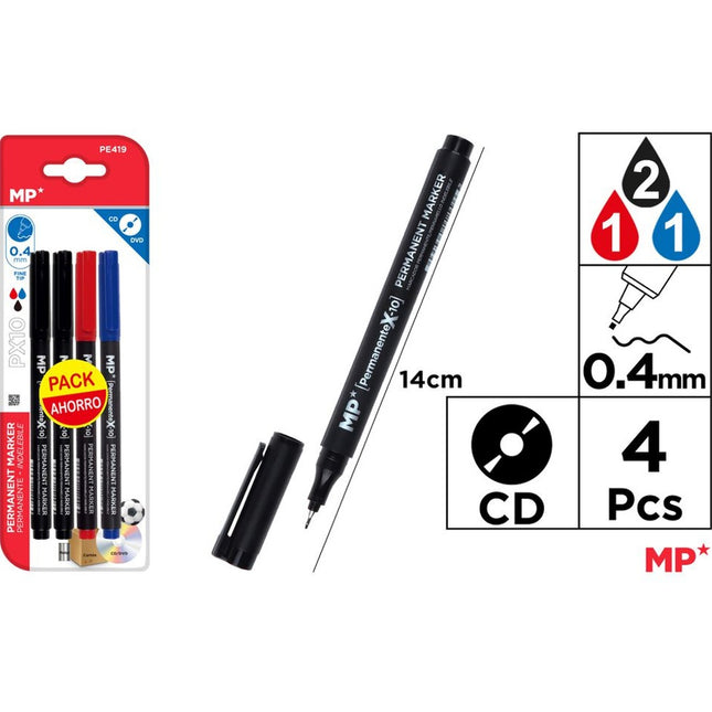 MP CD/DVD Markers Set van 4