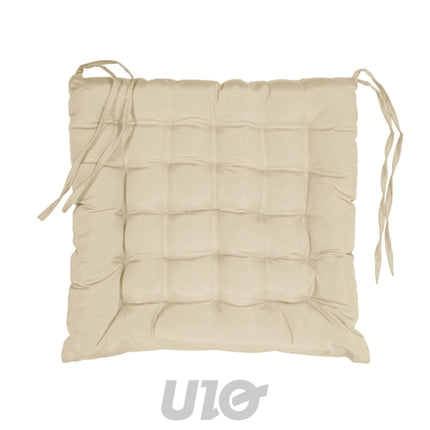 Gewatteerd stoelkussen 40 x 40 cm naturel