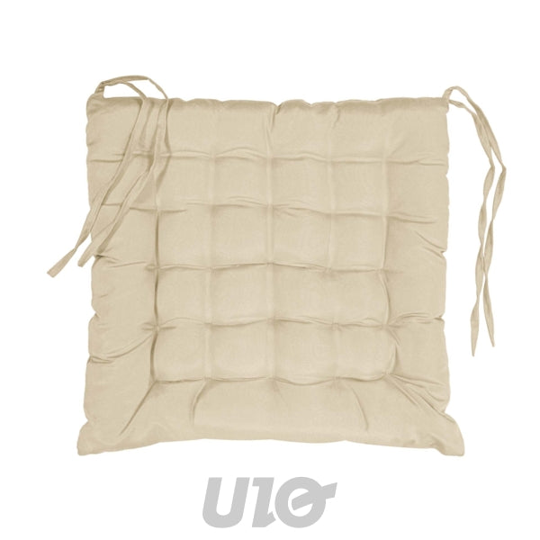 Gewatteerd stoelkussen 40 x 40 cm naturel