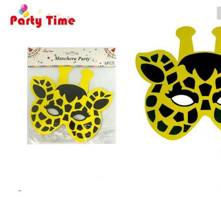 Set van 6 giraffe feestmaskers